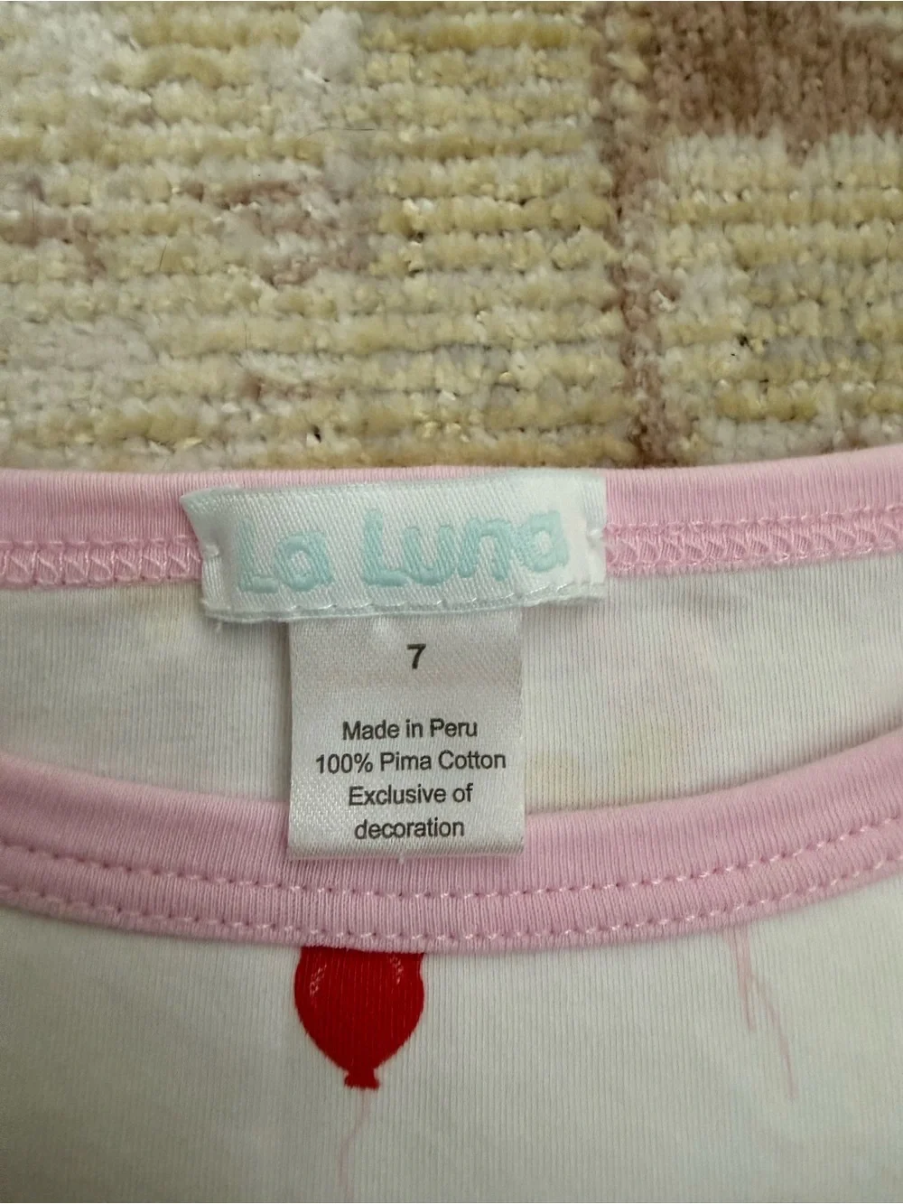 La Luna Girls Mickey Balloon Pajama Set size 7